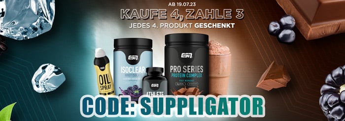 Buy 4, get 3 free at ESN + 3 free bottles of vitamin syrup on orders of €75 or more