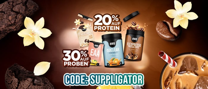 20% off all protein products and 30% off samples at ESN + free delivery on orders of €35 or more