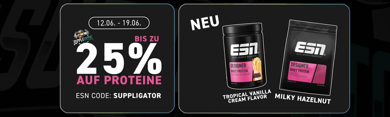 ESN EM promotion with up to 25% off protein + limited-edition EM Designer Whey flavour