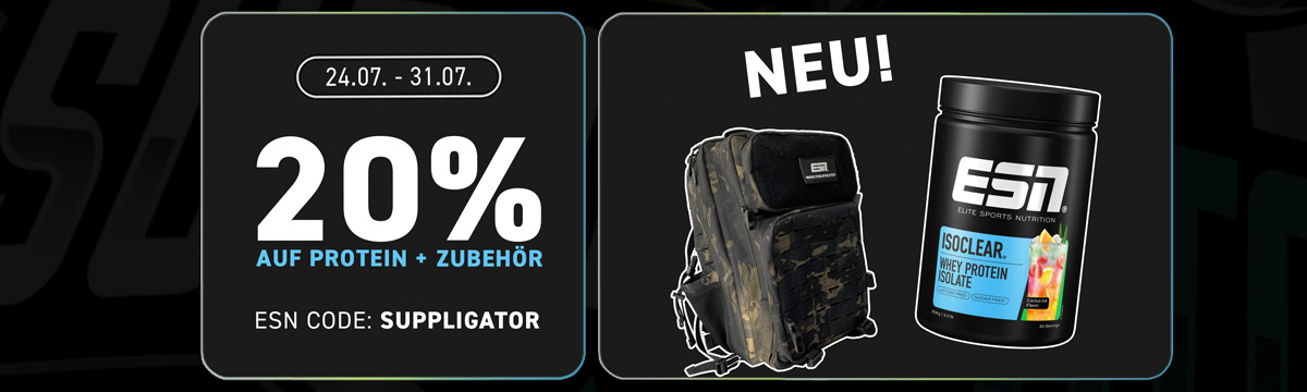 ESN promotion: 20% off protein products and accessories (including clothing)