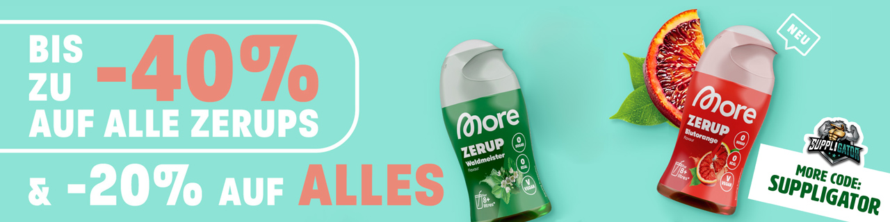 20% off everything at More + up to 40% off Zerups with a tiered discount