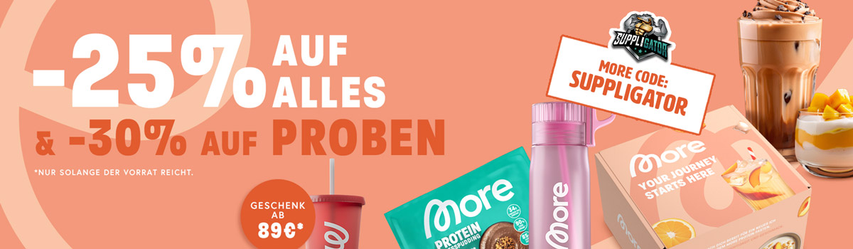 25% off everything at More + New product launches