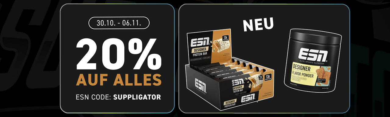 20% off everything at ESN + launch of the new Designer Bar, Cinnamon Cereal