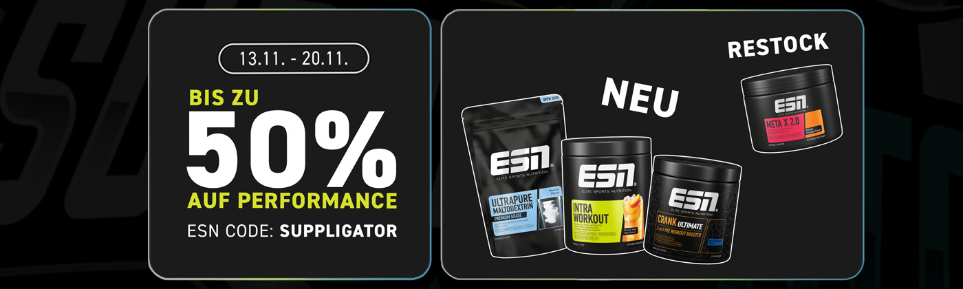 Up to 50% off in the ESN Performance promotion