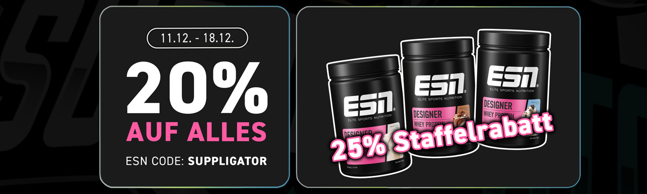 20% off everything + 25% Designer Whey tiered discount