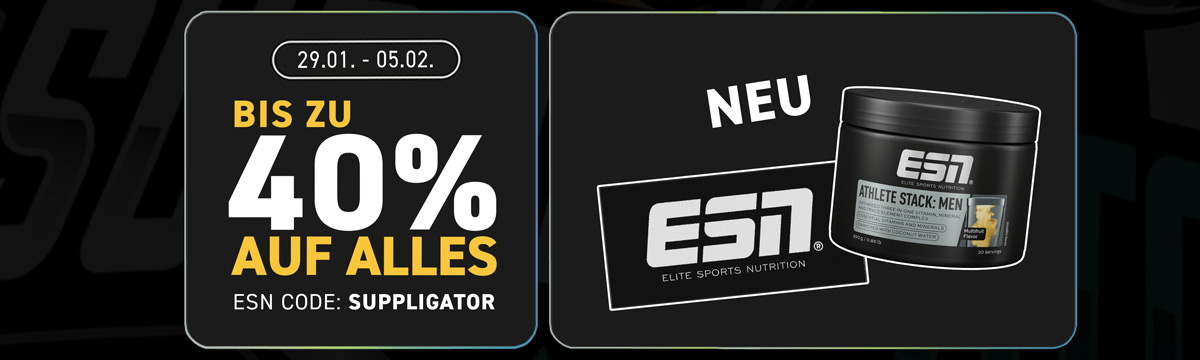 Save up to 40% on ESN + launch of the new Athlete Stack Powder