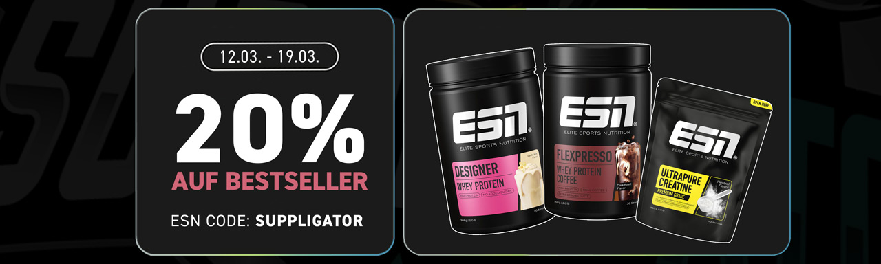 20% off all ESN bestsellers + launch of the new Muscle Gainer