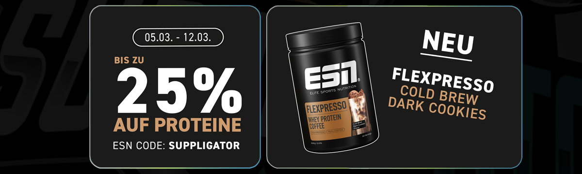 Up to 25% off in the ESN protein promotion to mark the launch of the new Flexpresso