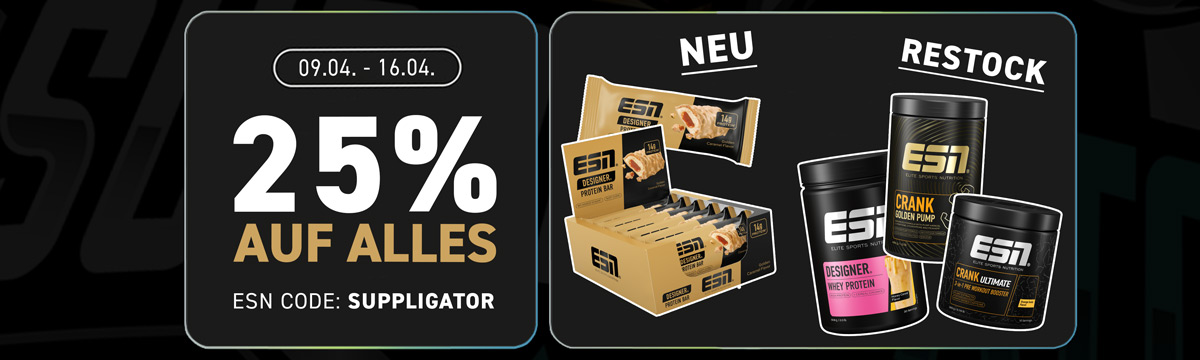 25% off everything in the ESN FIBO promotion + Golden Designer Bar launch and prize draw