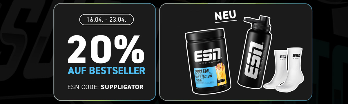 20% off all ESN bestsellers featuring Isoclear Release and extras
