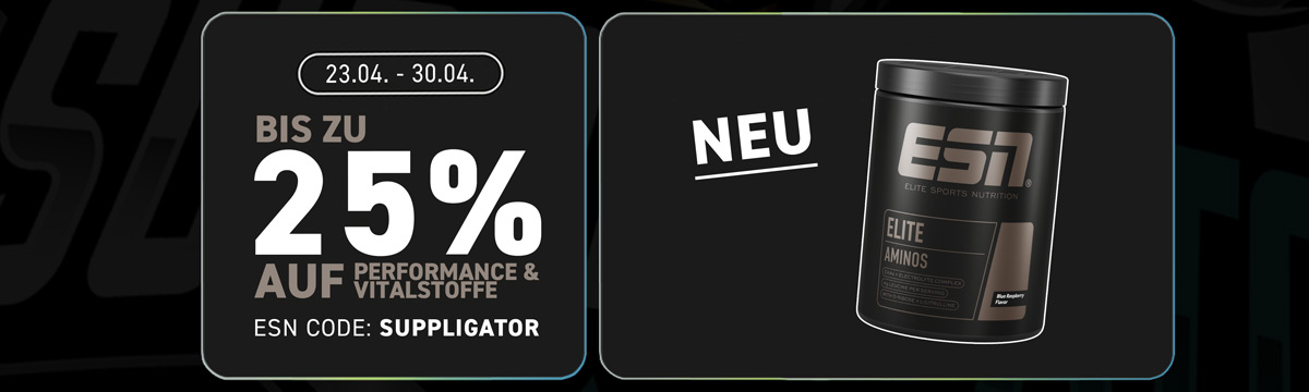Up to 25% off ESN nutrients and Performance + – and the launch of Elite Aminos