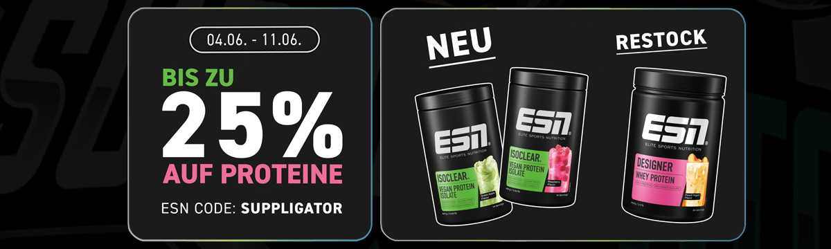 Up to 25% off in the ESN protein promotion + launch of Vegan ISOCLEAR