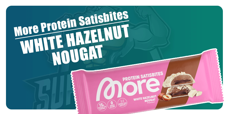 More Protein Satisbites White Hazelnut Nougat 🌰🤍
