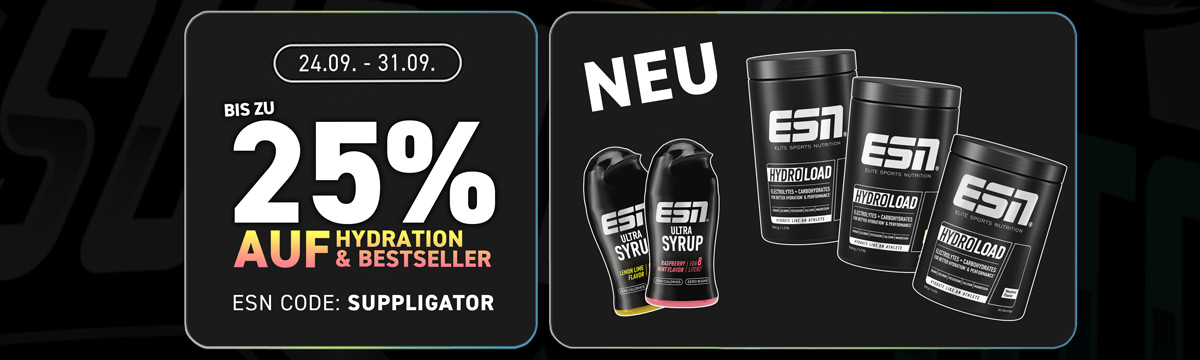 Up to 25% off at ESN as part of the Hydration and Bestsellers promotion – New: Hydroload!