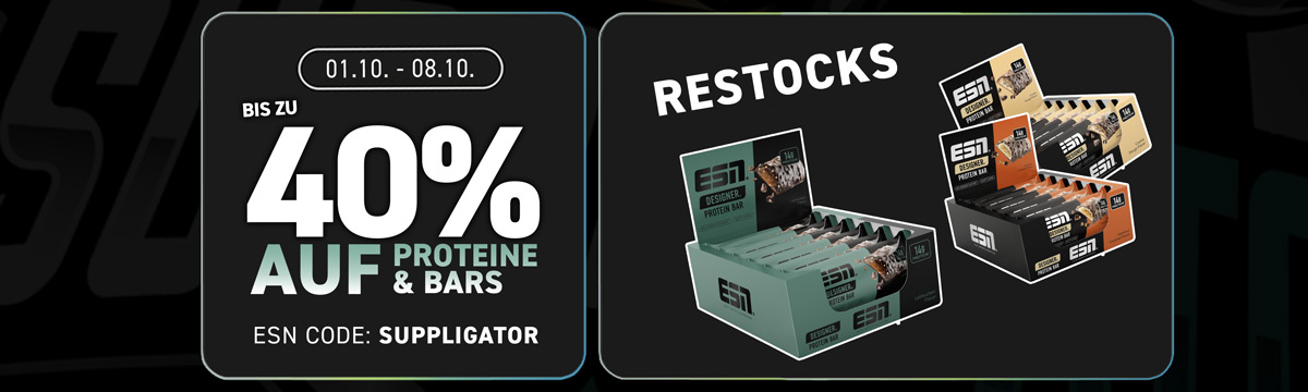 Up to 40% off in the ESN Proteins & Bars promotion + Designer Gingerbread Bar