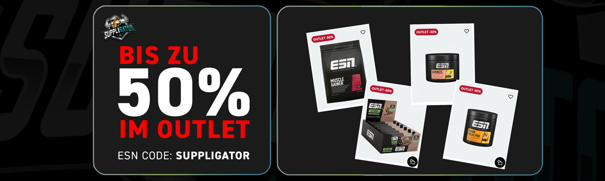 Up to 50% off ESN Designer Bars and more in the Outlet with the ESN code SUPPLIGATOR