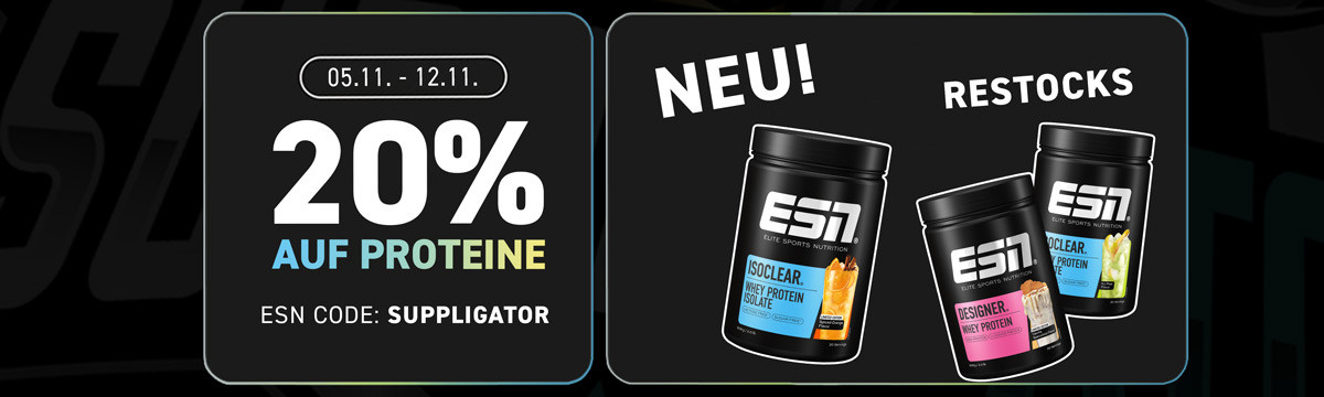 20% off protein products at ESN with top restocks