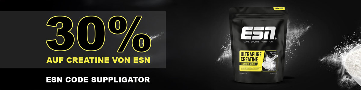 30% off ESN Creatine (creatine monohydrate) with the ESN discount code SUPPLIGATOR