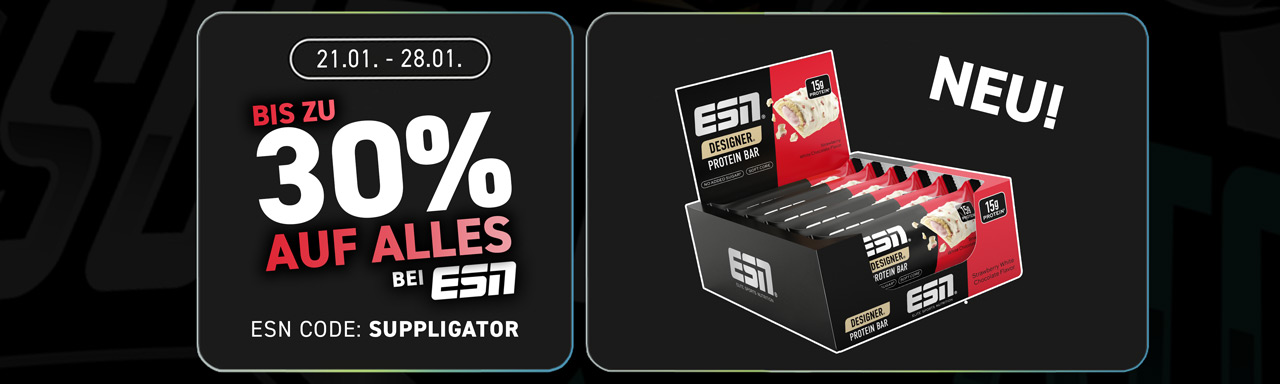 Up to 30% off everything at ESN + a new Designer Bar flavour