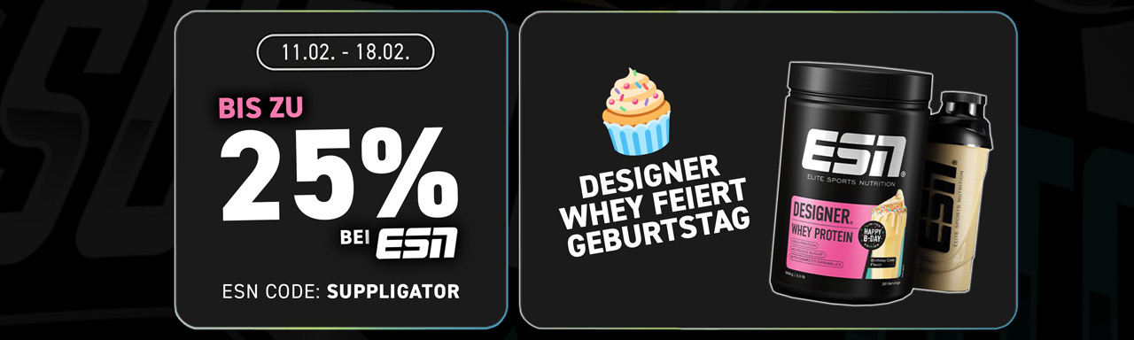 ESN Designer Whey Birthday, with lots of new releases and restocks