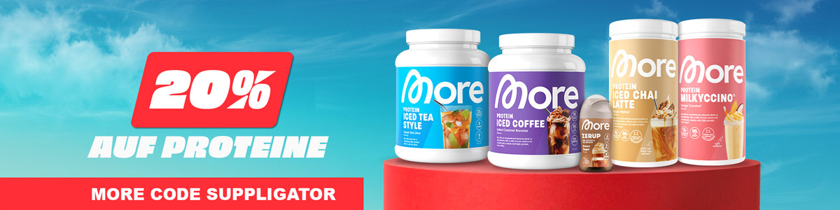 20% off protein supplements, Zerup Barista and shakers at More, with a few new product launches