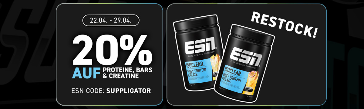 20% off proteins, bars and creatine at ESN + restock of the ISOCLEAR community favourites