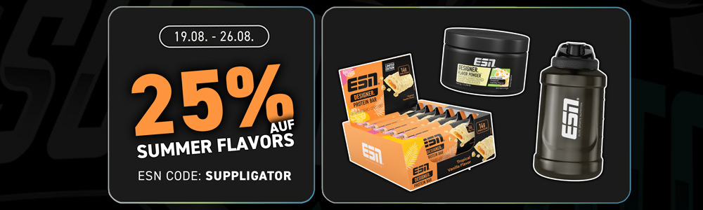ESN Summer Flavours promotion with 25% off ISOCLEAR, Whey and more!
