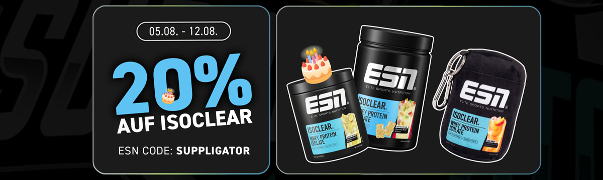 ISOCLEAR Birthday at ESN with a 20 per cent discount